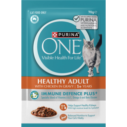 Photo of Purina One® Adult With Succulent Chicken In Gravy Wet Pouch Cat Food 70g