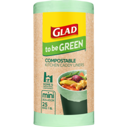 Photo of Glad To Be Green Compostable Kitchen Caddy Liners Mini 25 Pack 25pk