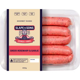 Photo of Slape & Sons Gourmet Range Greek Rosemary & Garlic Sausages 480g