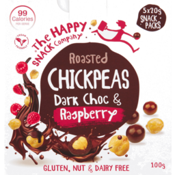 Photo of The Happy Snack Company Roasted Chickpeas Dark Choc & Raspberry
