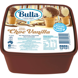 Photo of Bulla Ice Cream Tub Choc Vanilla 4lt