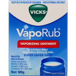 Photo of Vicks Vaporub Ointment Decongestant Chest Rub 100g