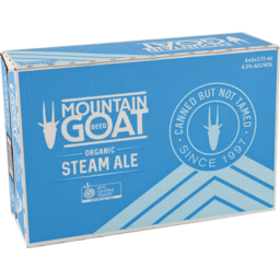 Photo of Mountain Goat Organic Steam Ale 4x6 X 375ml Cans 6.0x375ml