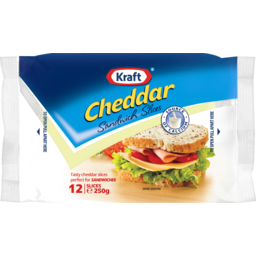Photo of Kraft Cheddar Sandwich Slices 12 Slices 250g 250g