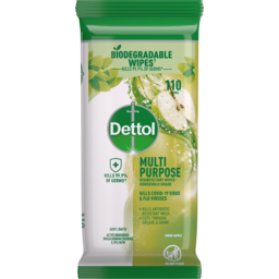 Photo of Dettol Multipurpose Disinfectant Wipes Crisp Apple Household Grade, 110 Pack
