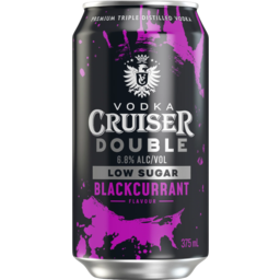 Photo of Vodka Cruiser Double Low Sugar Blackcurrant 6.8% Can 4pk