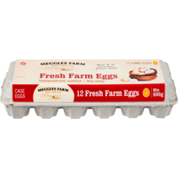 Photo of Meggles Farm Fresh Farm Cage Eggs Jumbo 12 Pack