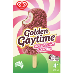 Photo of Streets Golden Gaytime Reduced Fat Ice Cream Sticks Strawberries & Cream