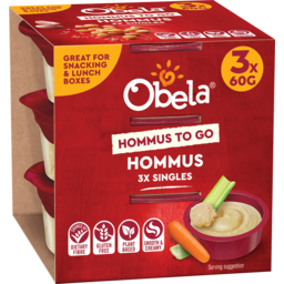 Photo of Obela Hommus To Go Smooth Classic Singles Dips 3 Pack