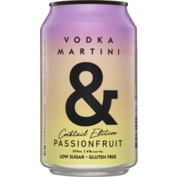 Photo of Vodka Soda & Vodka Passionfruit Martini Cocktail 4% 330ml