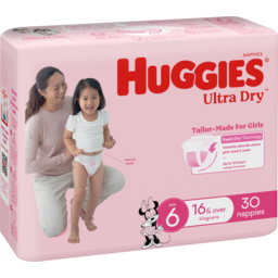 Photo of Huggies Ultra Dry Nappies Junior Girls 30pk