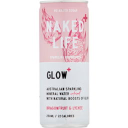 Photo of Naked Life Glow Dragonfruit & Lychee Sparkling Mineral Water No Added Sugar