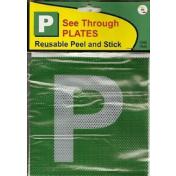 Photo of Jack Hammer 'P' Plate Green/White See Through 2pk