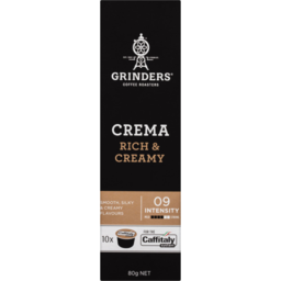 Photo of Grinders Crema Rich & Creamy Coffee Capsules 10 Pack 80g