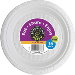 Photo of Disposable Plate, L&L Round Side Plate, White 15-pack