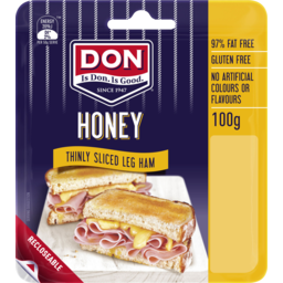 Photo of Don Honey Mustard Leg Ham Thinly Sliced Gluten Free 100g