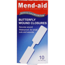 Photo of Mend Aid Butterfly Wound Closures With Non Adherent Pad 10 Pack
