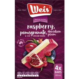 Photo of Weis Raspberry, Pomegranate & Davidson Plum Ice Cream Bars 4pk