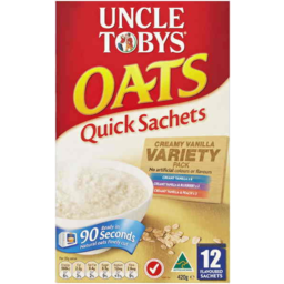 Photo of Uncle Tobys Oats Quick Sachets Creamy Vanilla Variety Pack