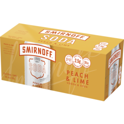 Photo of Smirnoff Soda Peach & Lime 10x330ml Cans