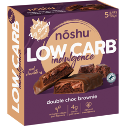Photo of Noshu Low Carb Indulgence Double Choc Brownie Bars 5 Pack