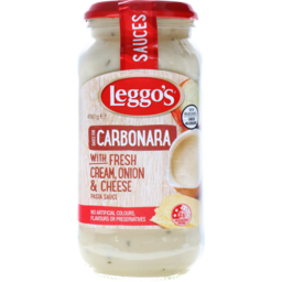Photo of Leggo's Carbonara With Fresh Cream, Onion & Cheese Pasta Sauce 490g