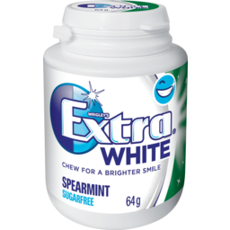 Photo of Wrigleys Extra White Spearmint Sugarfree Gum Bottle 64g