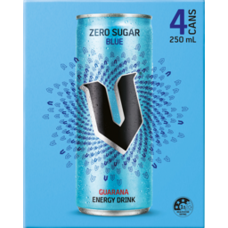 Photo of V Sugar Free Blue Energy Drink Cans 4x250ml