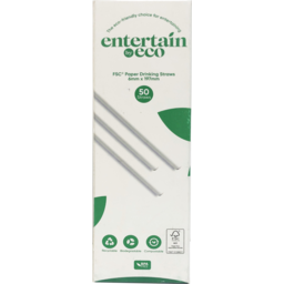 Photo of Entertain By Eco White Straws 50 Pack