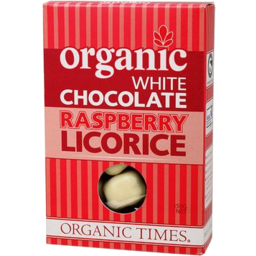 Photo of Organic Times White Chocolate Raspberry Licorice