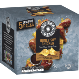 Photo of Red Rock Deli Honey Soy Chicken Deli Style Potato Chips 5x28g