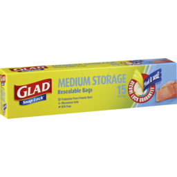 Photo of Glad Snaplock Medium Storage Resealable Bags 15pk