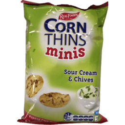Photo of Real Foods Corn Thins Crispbread Minis Sour Cream & Chives 80g