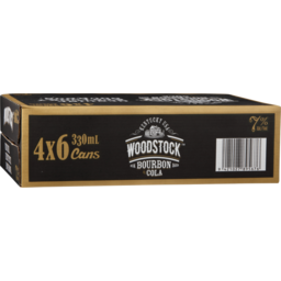 Photo of Woodstock 7% Bourbon & Cola 4x6x330ml Cans