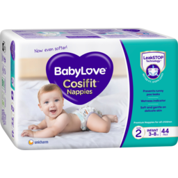 Photo of Babylove Cosifit Infant For Boys & Girls 3-8kg Size 2 Nappies 44 Pack