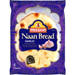 Photo of Mission Garlic & Herb Naan Bread 4 Pack 280g