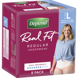 Photo of Depend Real Fit Uw Female Lge 8's