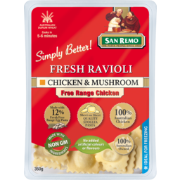 Photo of San Remo Fresh Ravioli Chicken & Mushroom 350g 350g