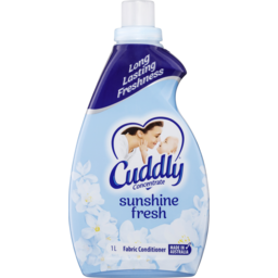 Photo of Cuddly Concentrate Liquid Fabric Softener Conditioner, 1l, 40 Washes, Sunshine Fresh, Long Lasting Fragrance, Luxurious Softness, Easy Iron, Reduces W