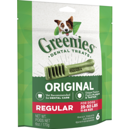 Photo of Greenies Original Regular Dental Dog Treat Pouch 170g