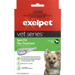Photo of Exelpet Exelpet Vet Series Spot On Flea Treatment Small Dog 1 X 2x0.67ml