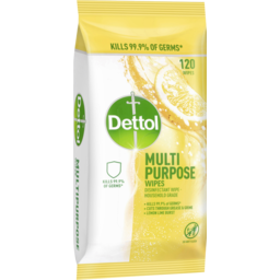 Photo of Dettol Multipurpose Cleaning Wipes Lemon Lime Burst 120 Pack 