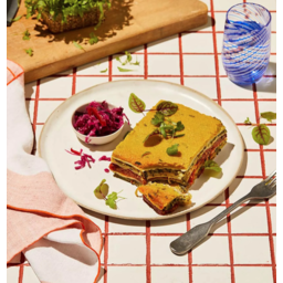 Photo of Iku - Spinach And Roasted Eggplant Lasagna With Seasonal Greens And Pickled Red Cabbage