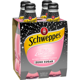 Photo of Schweppes Traditional Zero Sugar Pink Lemonade With Natural Strawberry Flavour 4x300ml 4.0x300ml