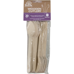 Photo of Ecosoulife Cutlery Spoon Wooden 20pc