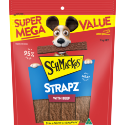 Photo of Schmackos Strapz Dog Treat Beef Bag 1kg