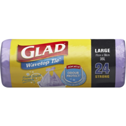 Photo of Glad Wavetop Tie Fresh Scent Formula Large Kitchen Tidy Bags Roll 35l 24 Pack
