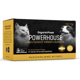 Photo of Organic Paws Frozen Powerhouse - Lamb & Chicken W’ Turmeric & Coconut Oil (6 X 250gm)