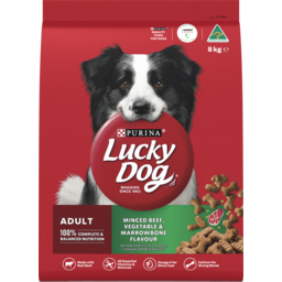Photo of Purina Lucky Dog Adult Minced Beef Vegetable & Marrowbone Flavour Dry Dog Food 8kg