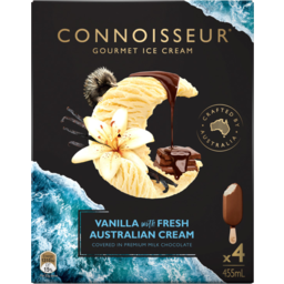 Photo of Connoisseur Vanilla With Fresh Australian Cream Ice Creams 4 Pack 455ml